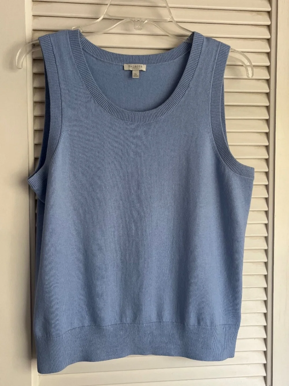 Talbots Cotton Blend Blue Sweater Tank Size MP